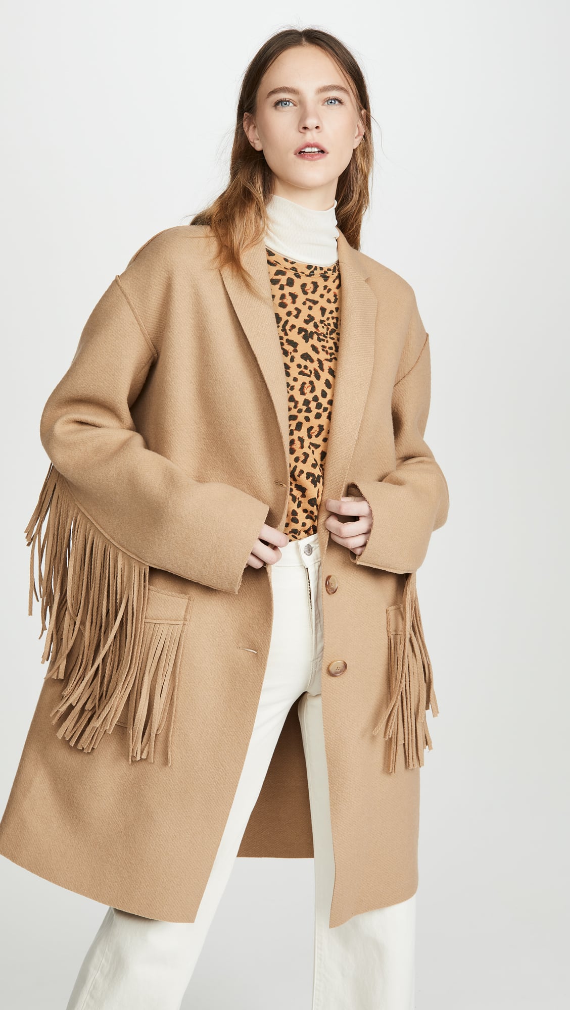 Shearling fringe coat clearance