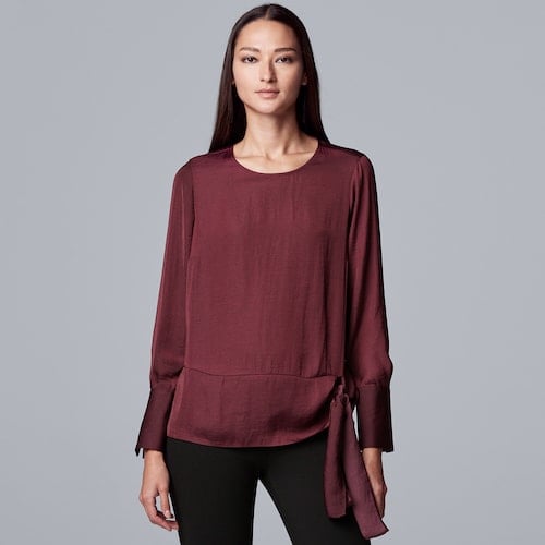 Simply Vera Vera Wang Knot Front Blouse