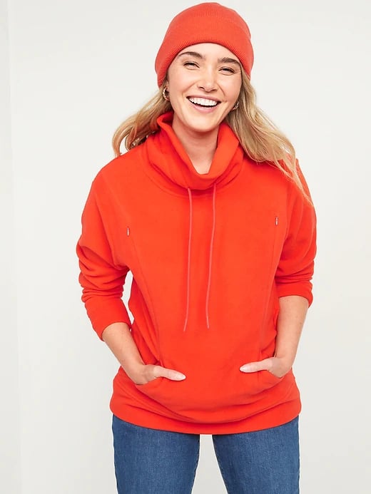 Old Navy Maternity Microfleece Funnel-Neck Tunic Sweatshirt