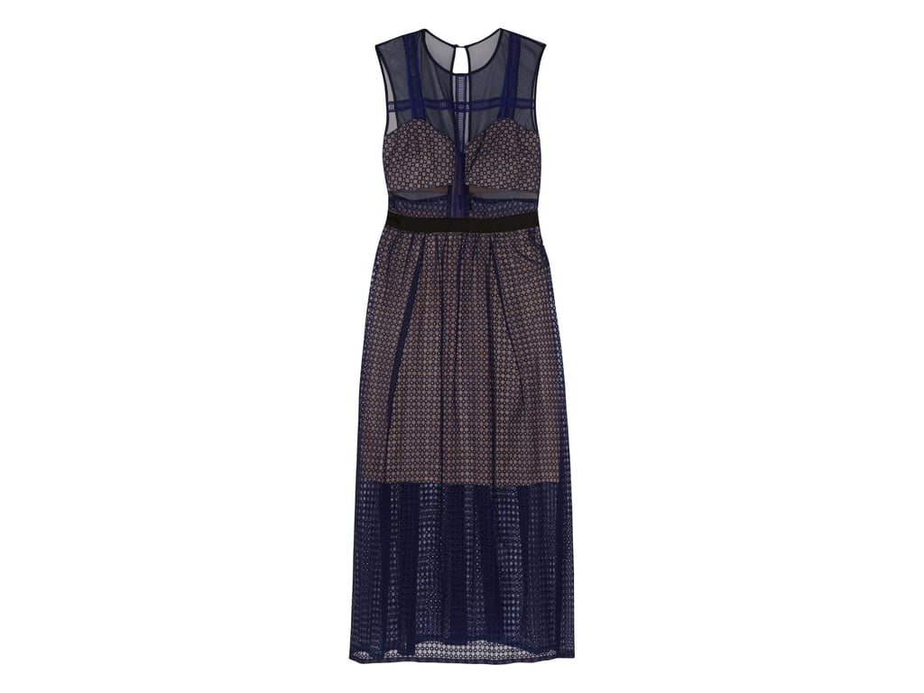 Self-Portrait Embroidered Tulle and Organza Midi Dress ($364, originally $520)