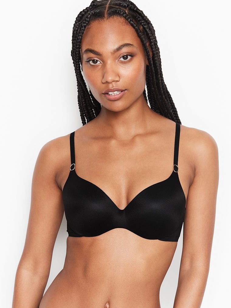 India Sheer and Opaque Push Up T Shirt Bra, Black