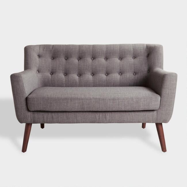 Cement Midcentury Shay Upholstered Loveseat