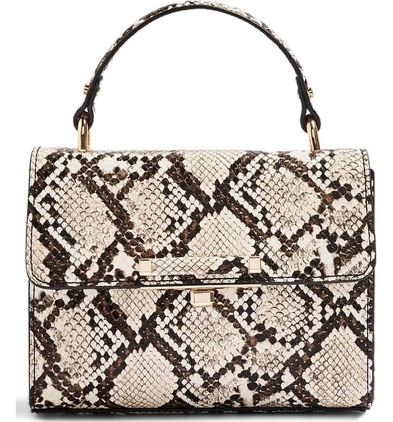 Topshop Mini Marissa Snake Embossed Top Handle Bag