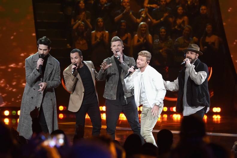 LOS ANGELES, CALIFORNIA - MARCH 14: (EDITORIAL USE ONLY. NO COMMERCIAL USE)  The Backstreet Boys perform on stage at the 2019 iHeartRadio Music Awards which broadcasted live on FOX at Microsoft Theater on March 14, 2019 in Los Angeles, California. (Photo 