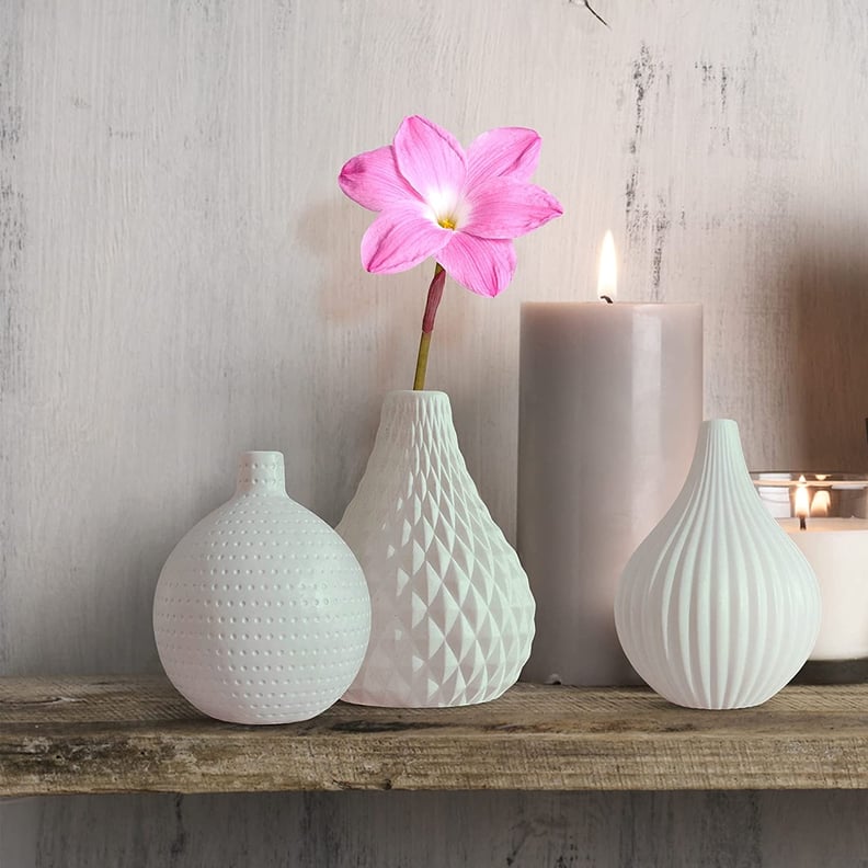 Stylish Vases: Small White Ceramic Bud Vases