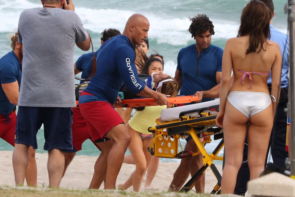 Dwayne Johnson Baywatch Movie Set Pictures