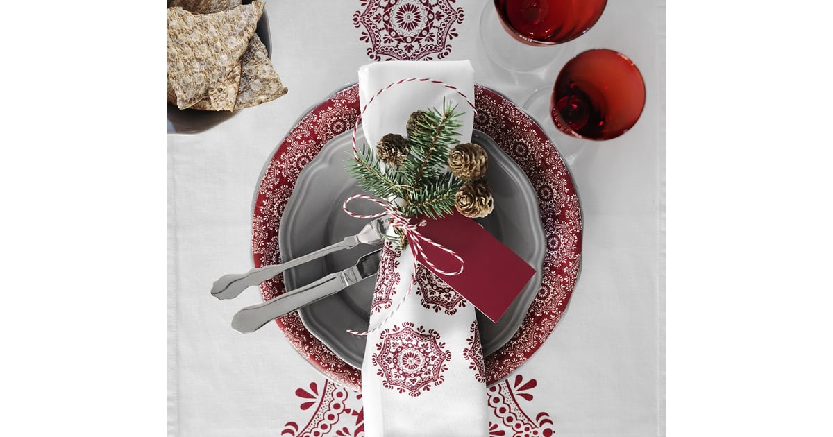 These printed table linens work well for Winter but could