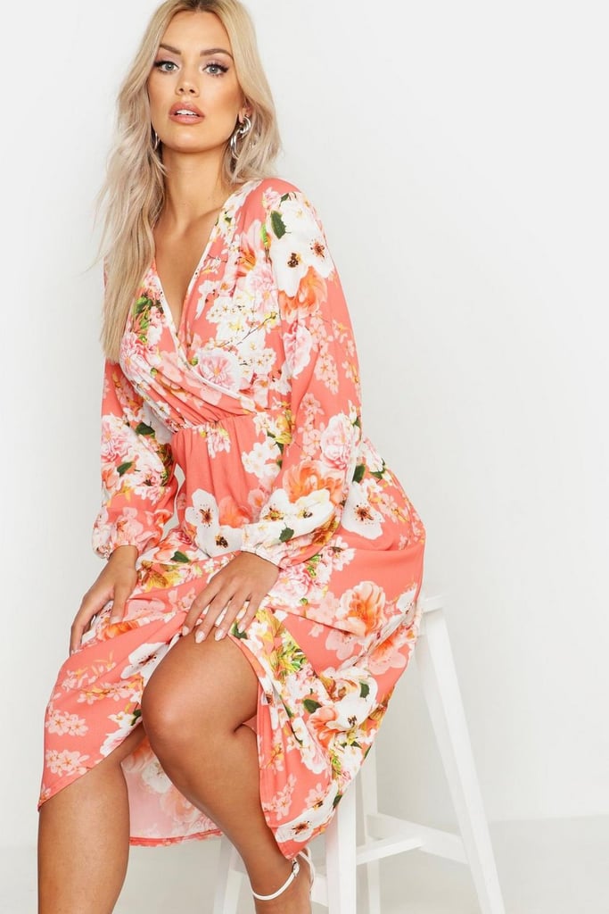 Boohoo Plus Floral Midi Dress