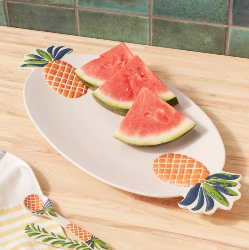 Opalhouse Melamine and Bamboo Pineapple Serving Platter