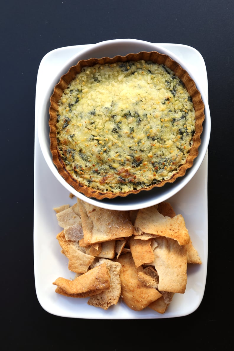 Spinach Artichoke Dip With Pita Chips ($6 / 470 Calories)