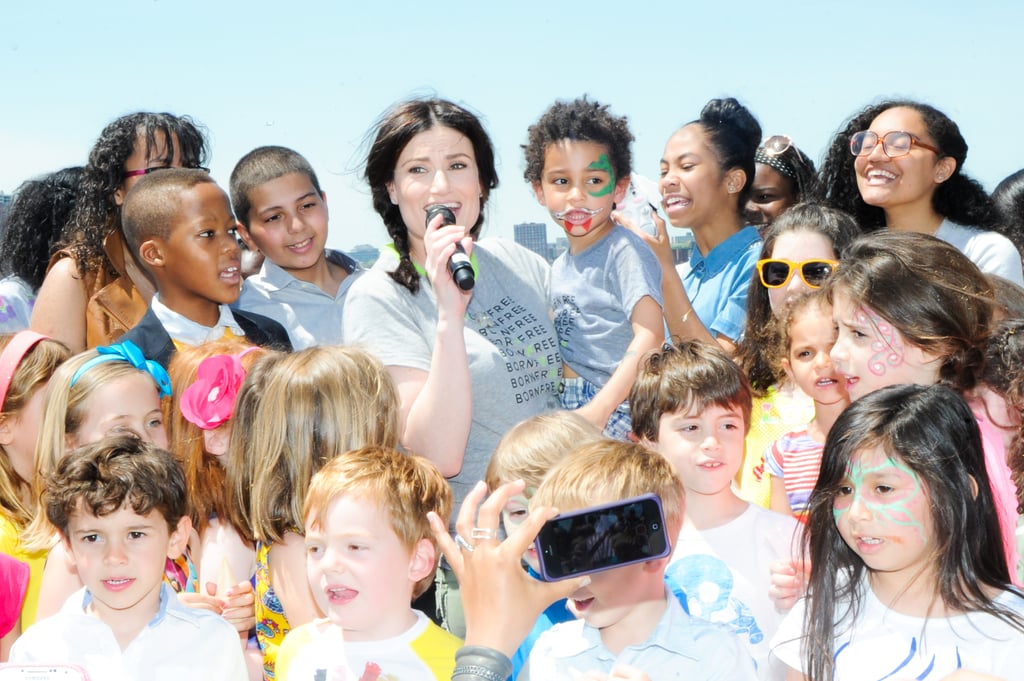 Idina Menzel brought her son, Walker Diggs, onstage for a performance.