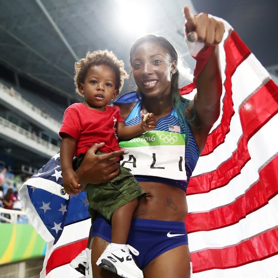 Nia Ali and Son Titus at the Summer Olympics 2016