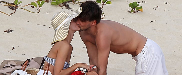 Olivia Palermo and Johannes Huebl Kissing on the Beach