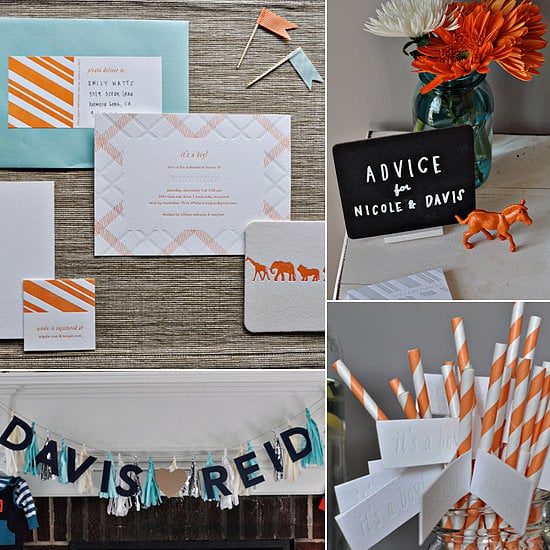 A Simply Chic Orange-and-Blue Baby Shower