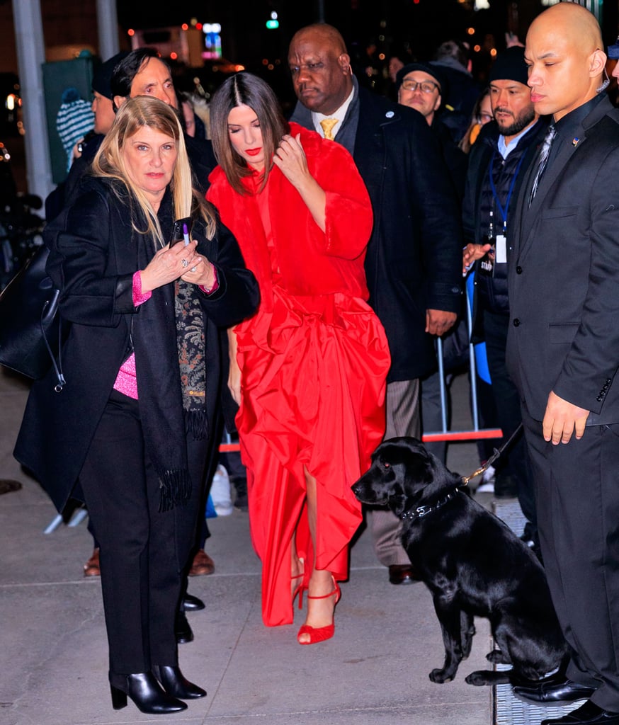 Sandra Bullock Red Dress at Bird Box Screening 2018