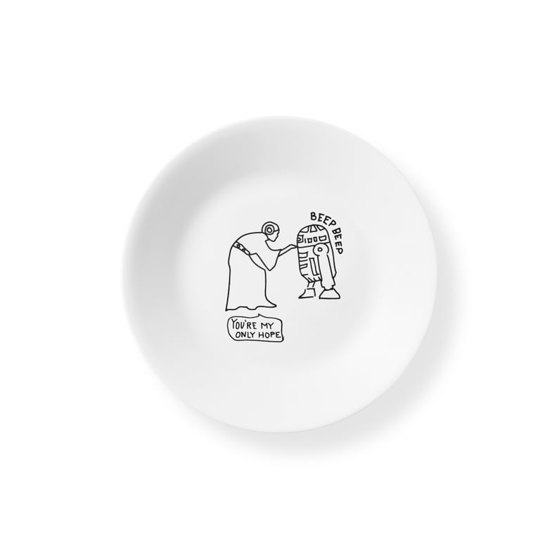 Corelle 6.75" Appetizer Plate: Star Wars — Princess Leia/R2-D2
