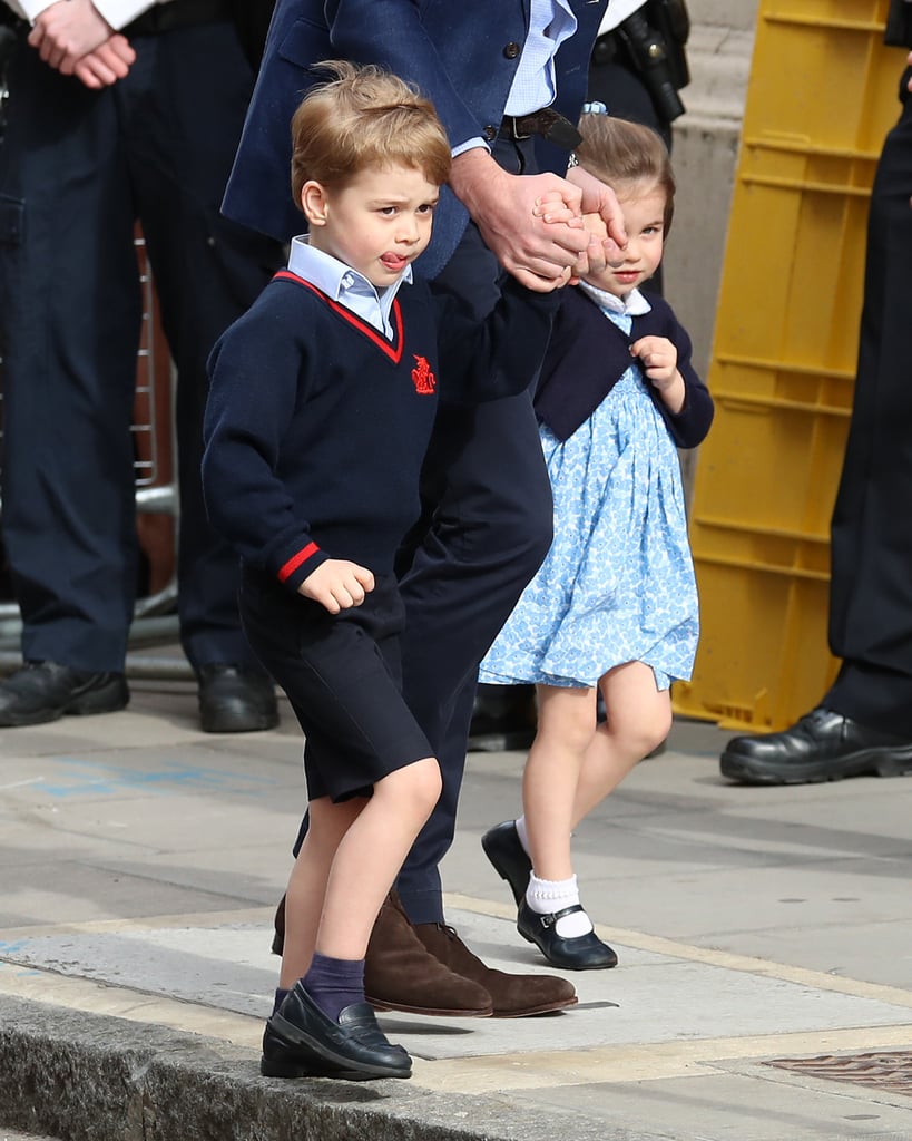 Prince George and Princess Charlotte at Hospital to See Baby