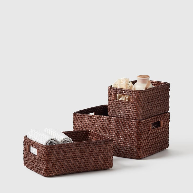 Marie Kondo Ori Rattan Kocha Brown Curved Bins