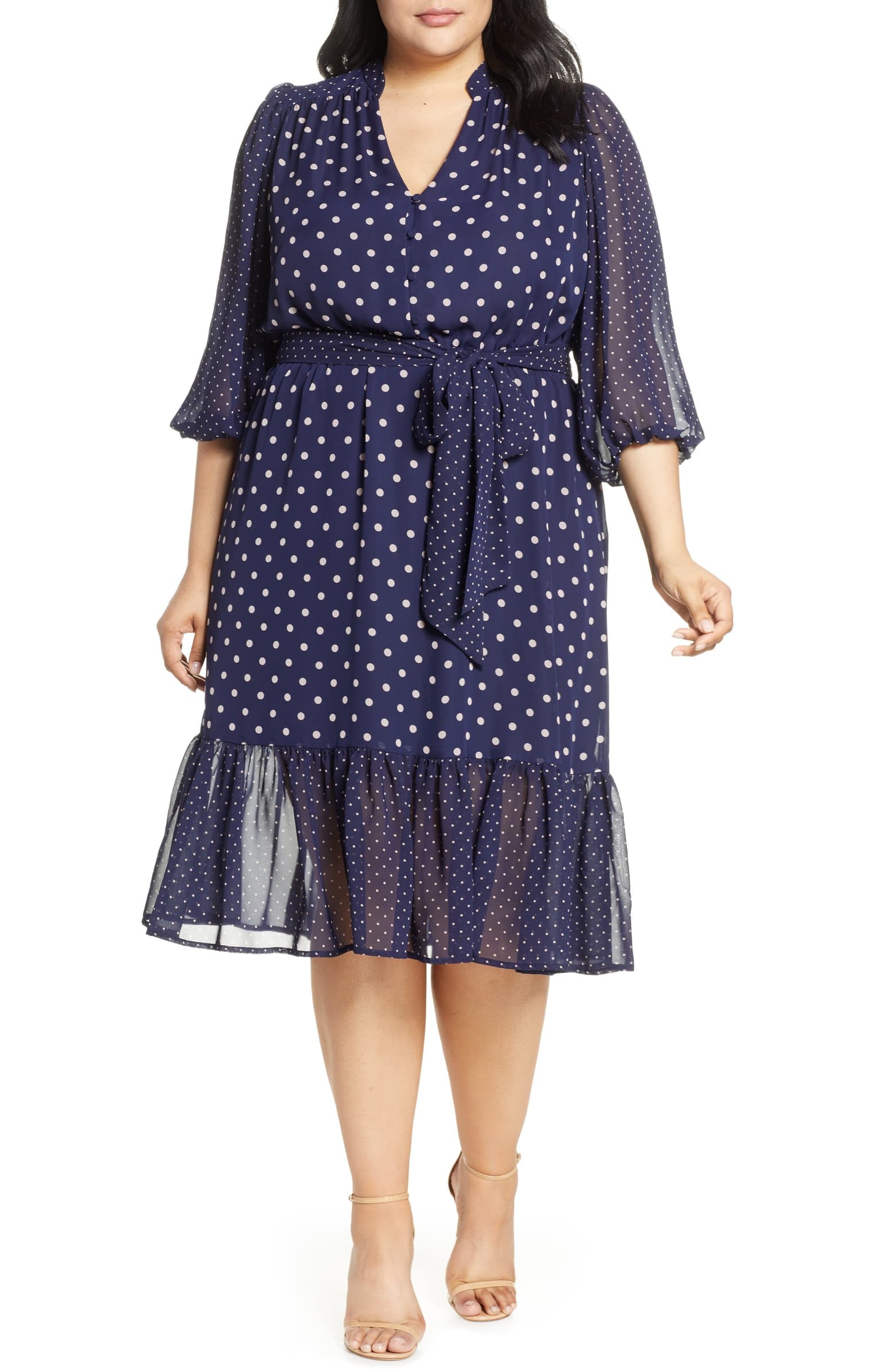 eliza j polka dot dress