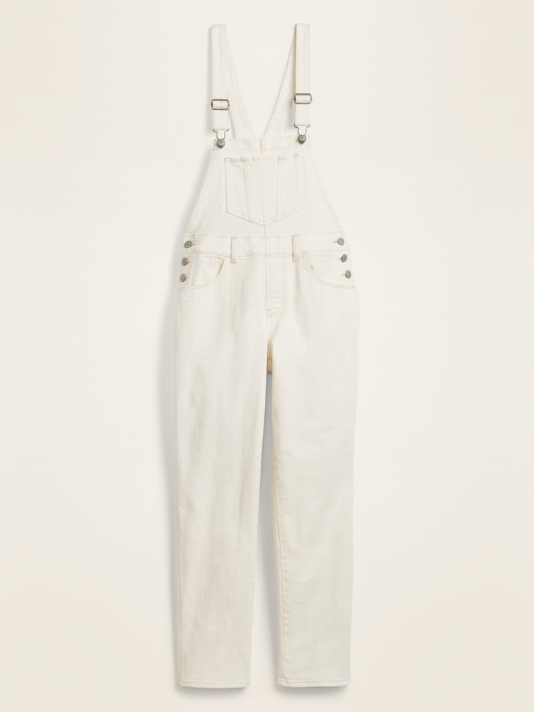 Old Navy Relaxed Off-White Jean Overalls