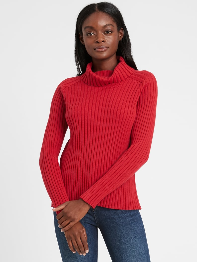 Red ribbed hotsell sweater
