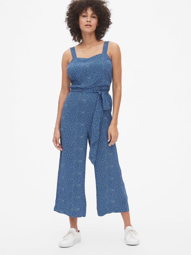 Gap Print Apron Wide-Leg Jumpsuit