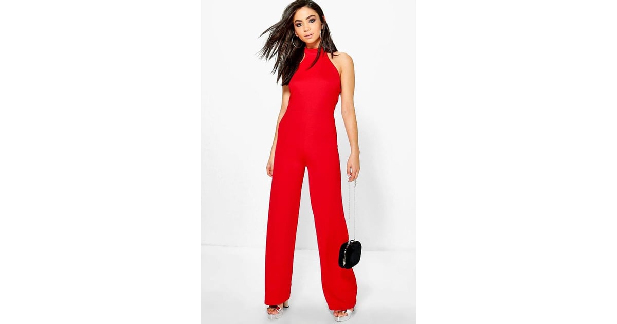 high neck wide leg jumpsuit