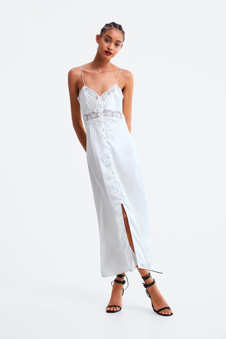 Zara Satin Camisole Dress Fashion Trends June 2019 POPSUGAR Fashion