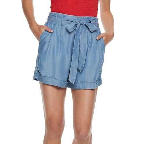 POPSUGAR Chambray Paperbag Shorts