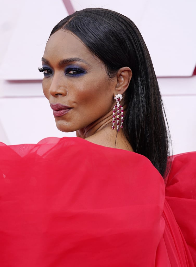 Angela Bassett's  Jewel-Toned Shadow and Lipstick