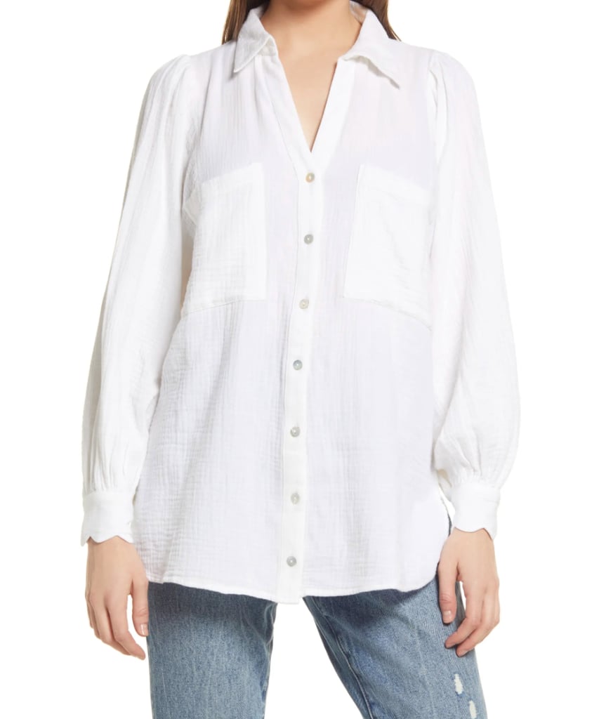 Basic Button Down: Topshop Cotton Gauze Button-Up Shirt