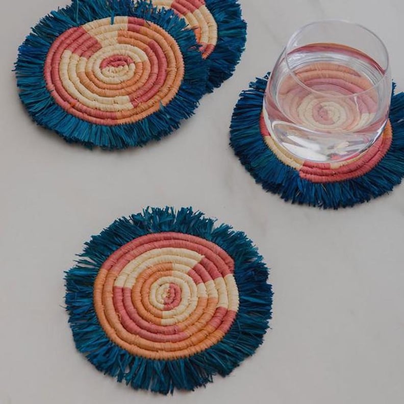 Jungalow Blossom Raffia Coasters