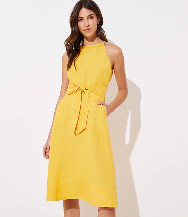 Linen Blend Halter Dress