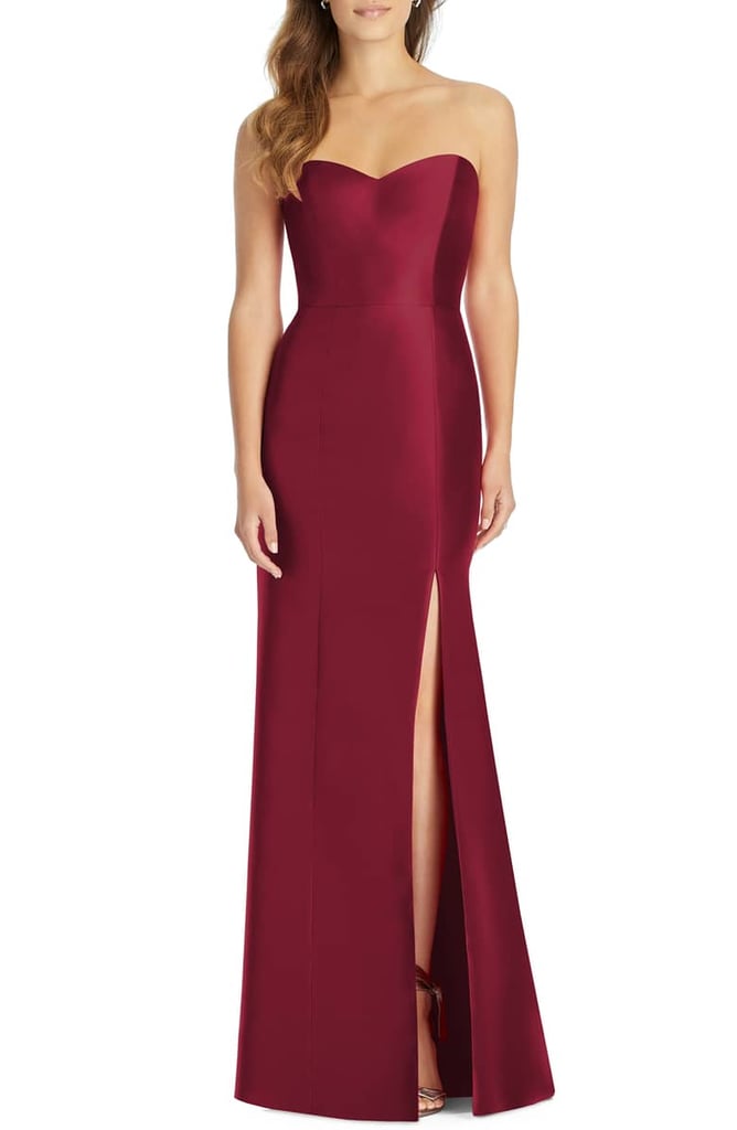Alfred Sung Sateen Twill Strapless Trumpet Gown