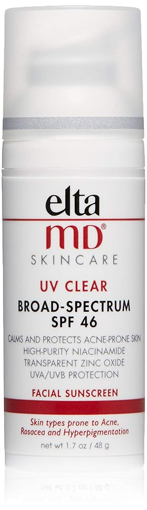 最好的脸暗疮皮肤的防晒霜:EltaMD紫外线清晰的面部防晒广谱防晒系数46