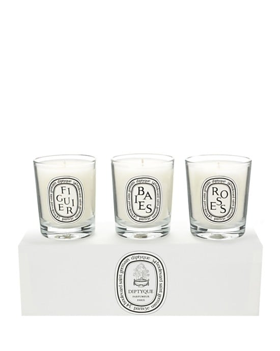 "I have these all over my house. This is the cutest mini candle gift set! The packaging speaks for itself. They’re so chic and portable! " 
Diptyque Paris Mini Candle Set ($90)