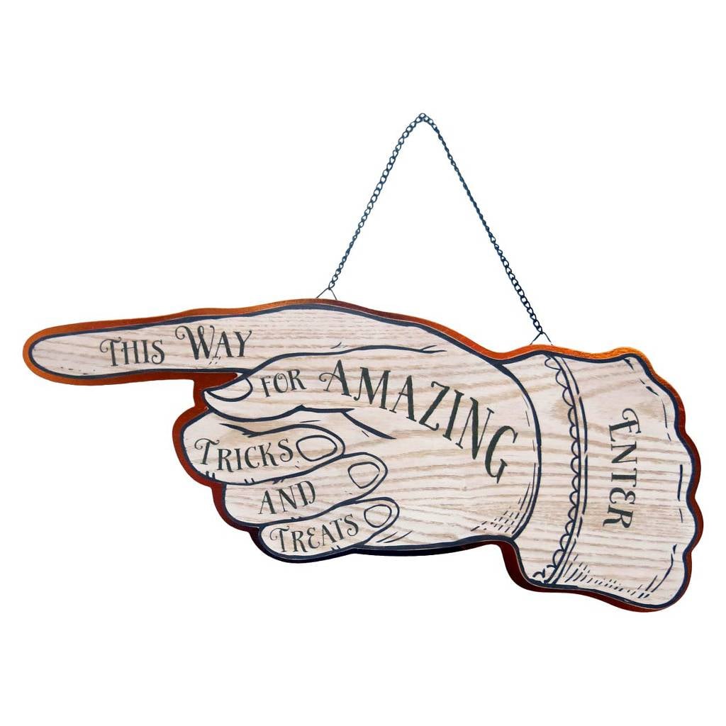 Wooden Hanging Finger Sign