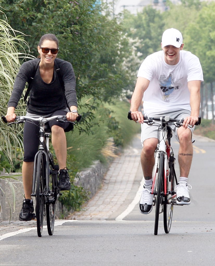 They rode bikes around NYC side by side in July 2010.