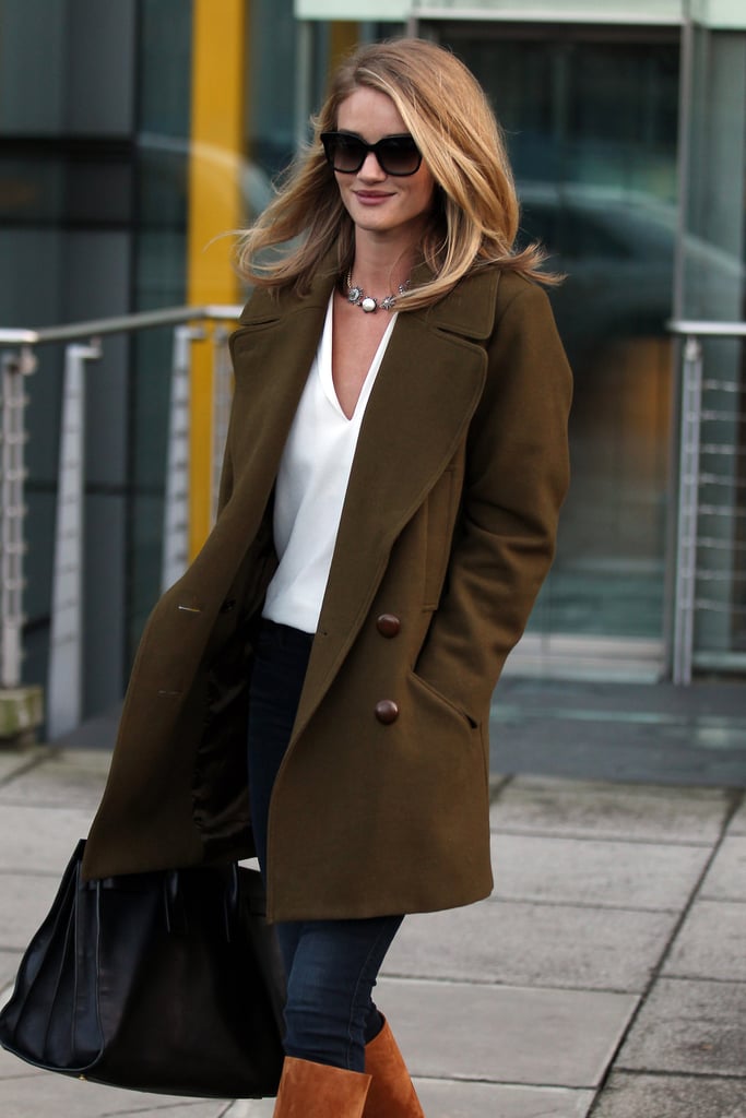 Rosie Huntington-Whiteley looked effortlessly chic on Wednesday in London.