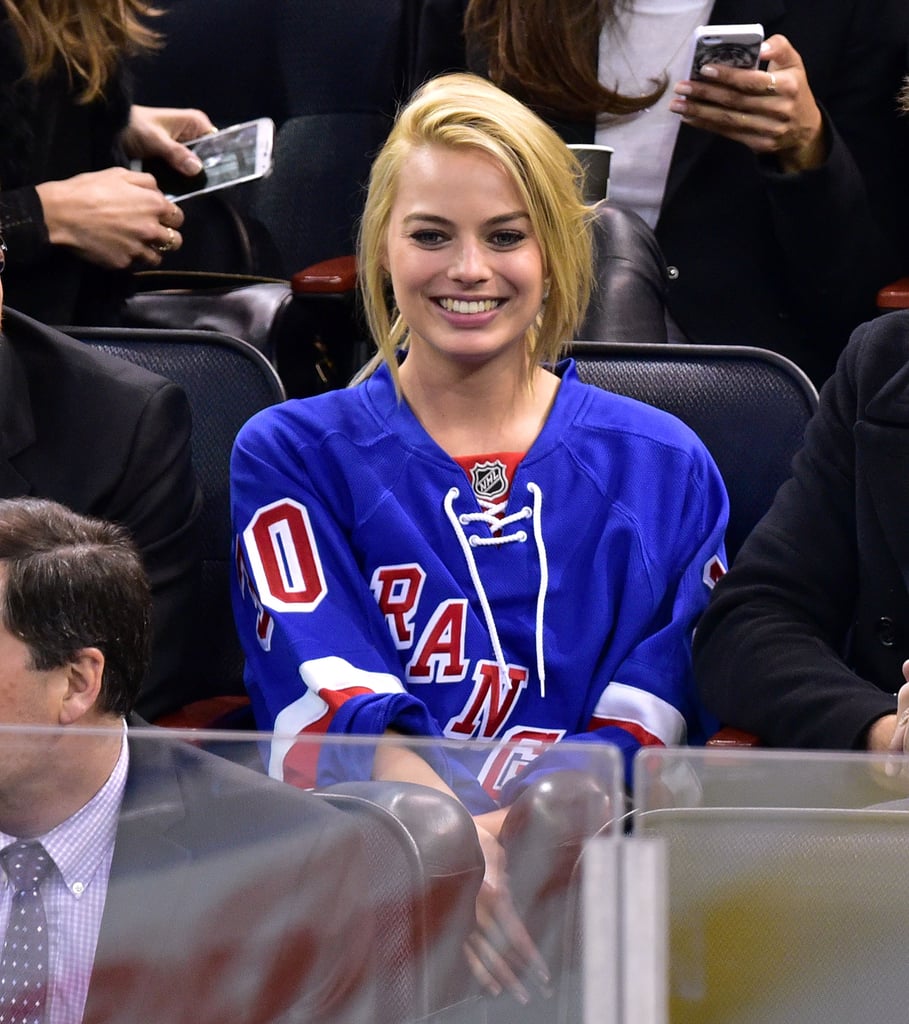 Margot Robbie and Tom Ackerley at NY Rangers Game