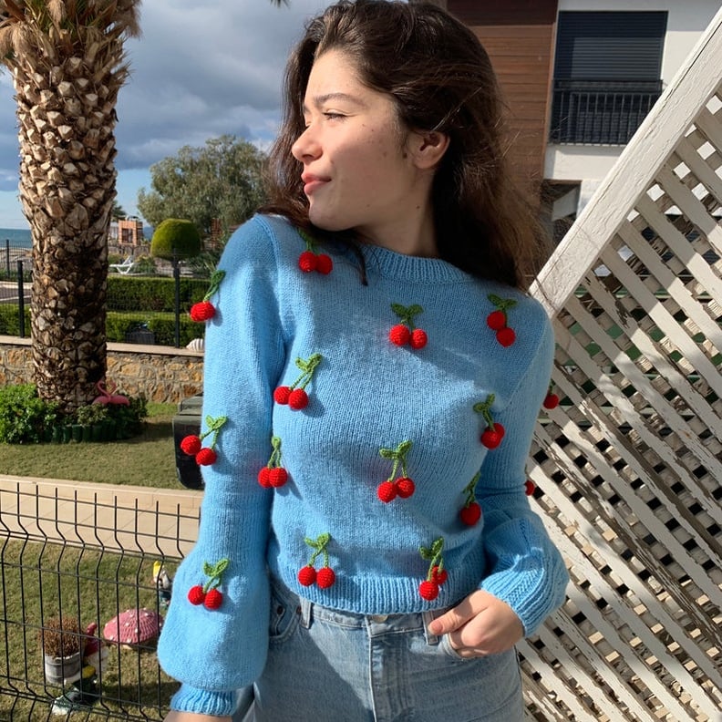 Handmade Cherries Knit Sweater
