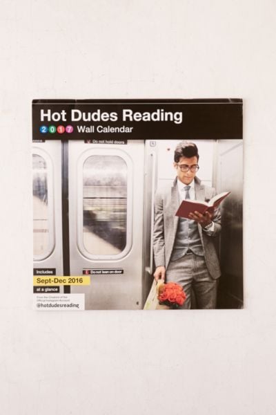 2017 Hot Dudes Reading Wall Calendar
