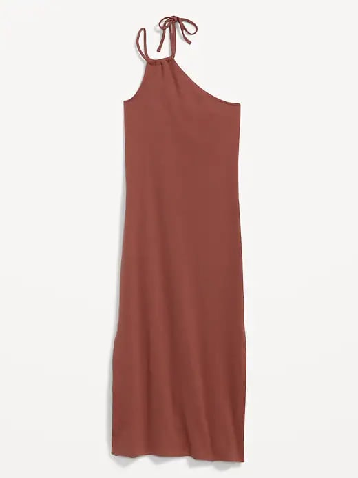 A Double-Strap Halter Dress & Thong Sandals