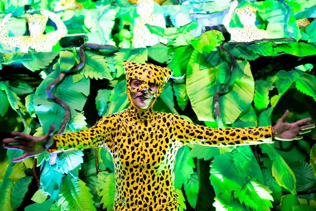 A woman dressed as a wild cat took to Rio's streets.
