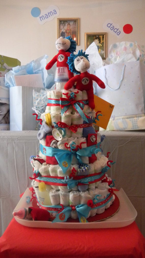Thing 1 Thing 2 Diaper Cake