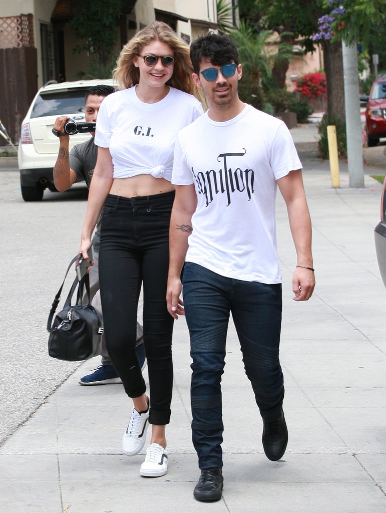 Gigi Hadid Wears a "G.I." Shirt With Joe Jonas | Pictures