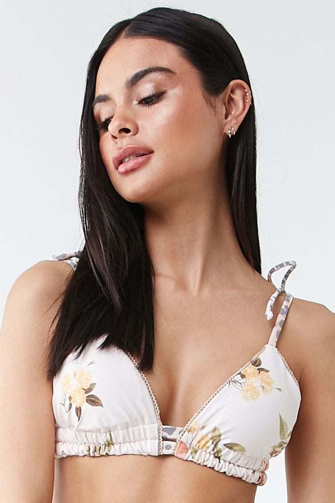 P2F Floral & Leopard Print Bikini Top