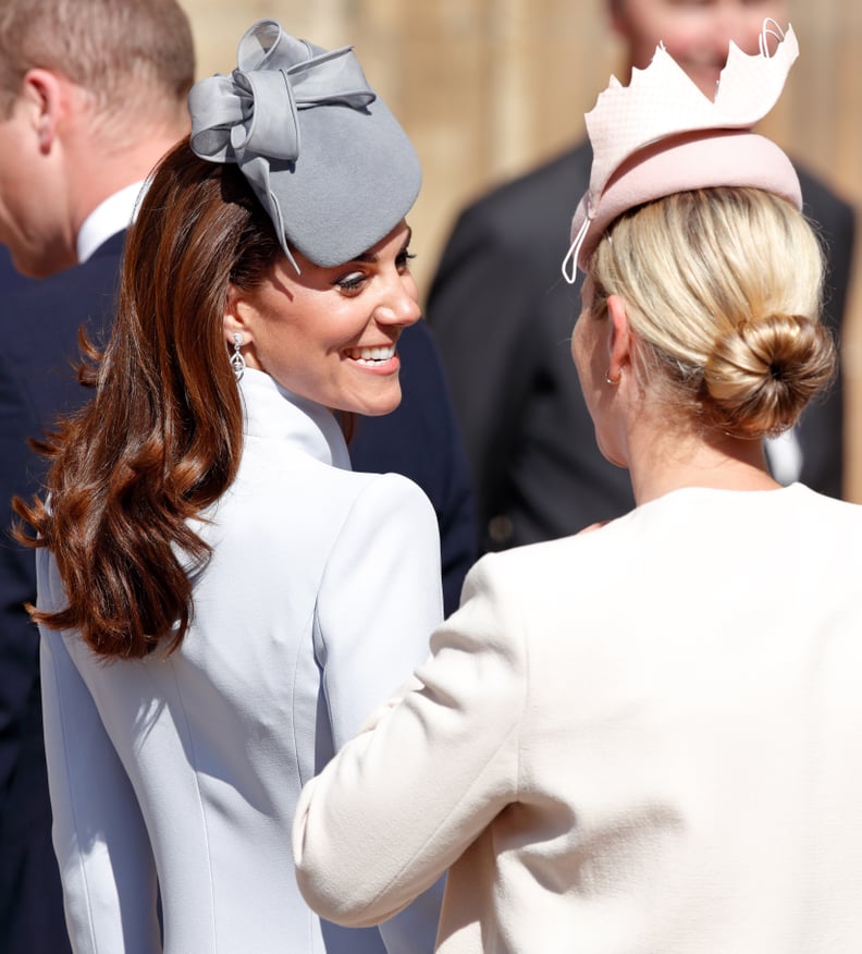 Kate Middleton and Zara Tindall at Easter Sunday Church Service in 2019
