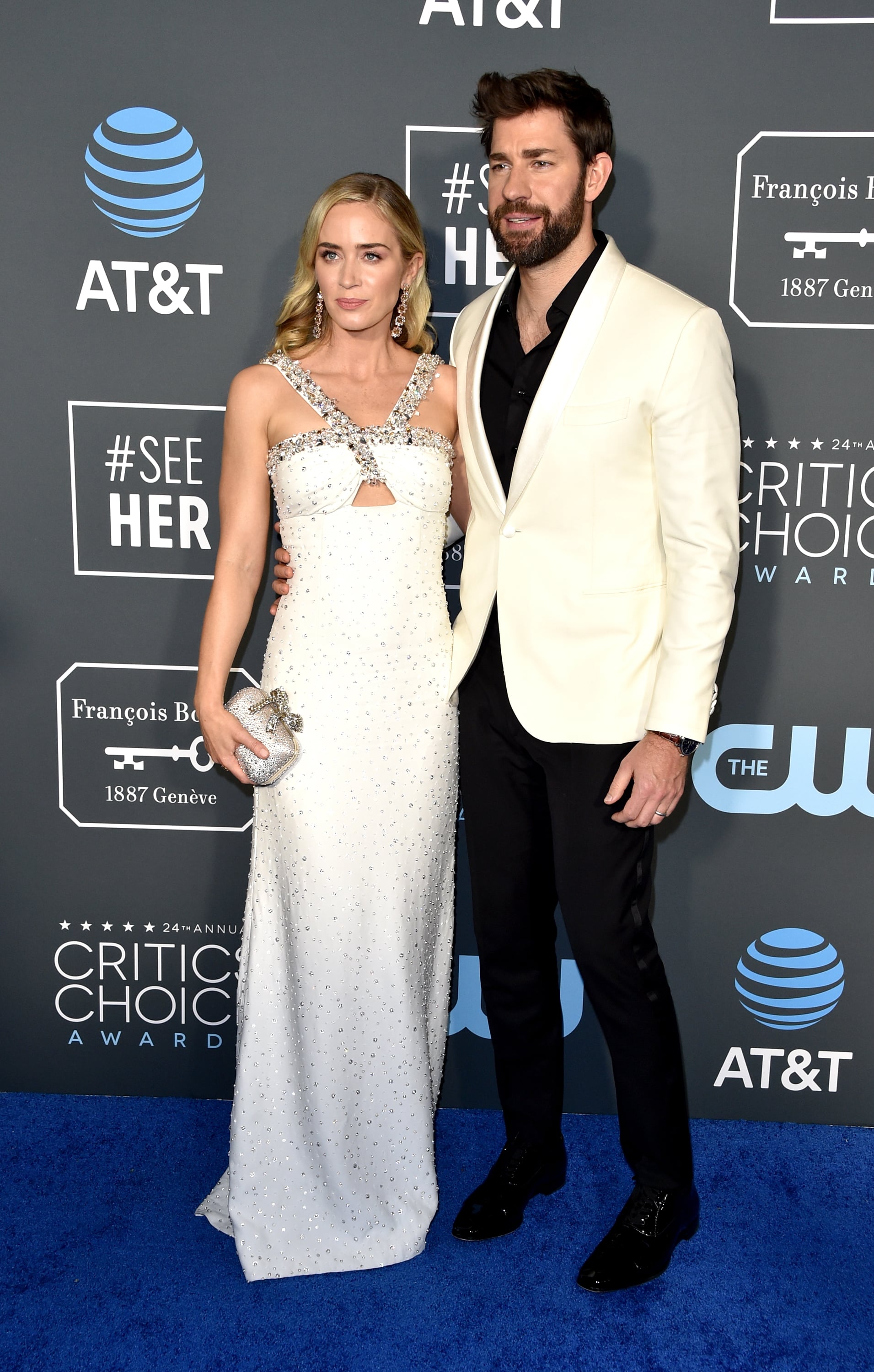 Emily Blunt and John Krasinski at the 2019 Critics' Choice | POPSUGAR  Celebrity UK