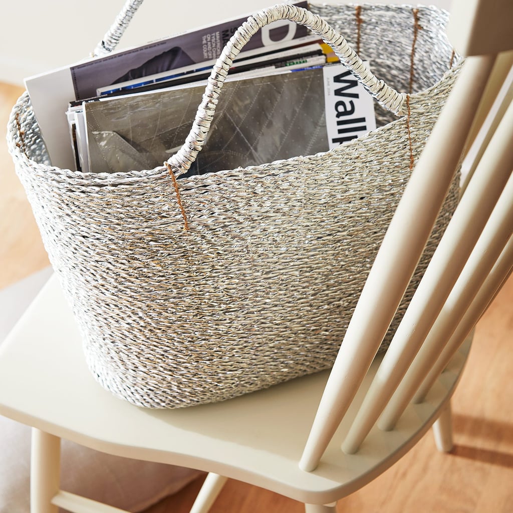 Astri Silver Foil Wicker Basket